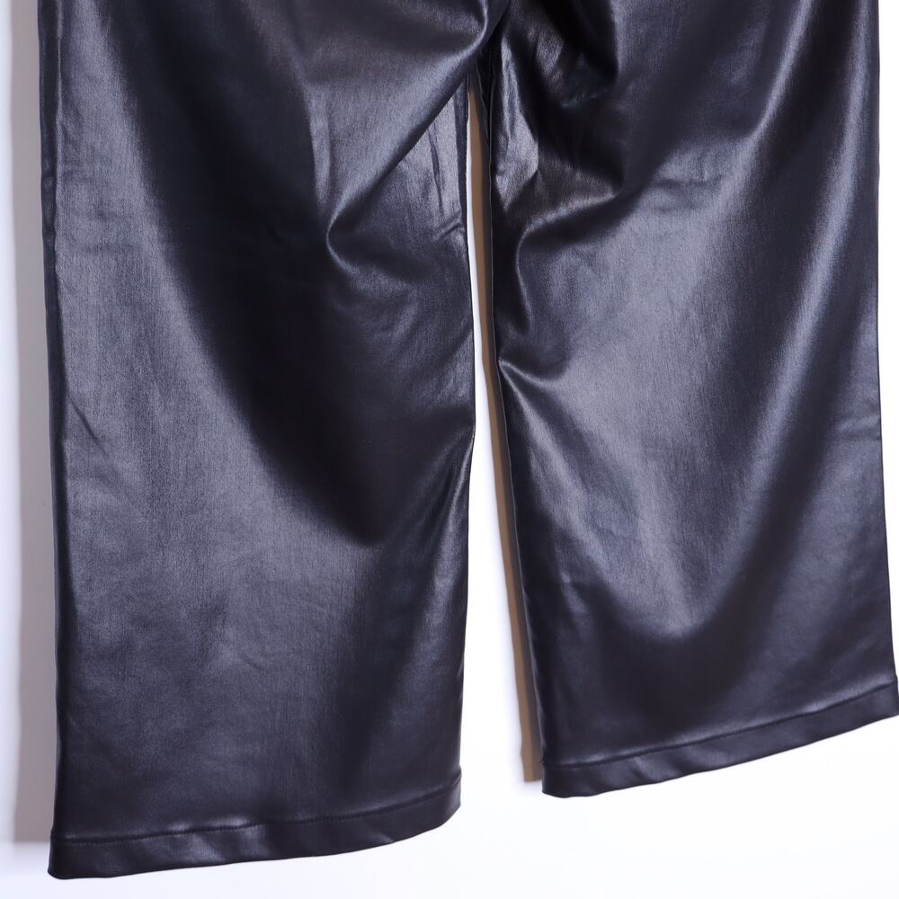 Kut from the Kloth Meg Jeans Black Coated Wide Leg High Rise Women's 6 - Picture 8 of 10